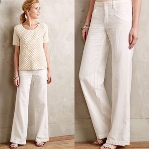 Pilcro White Linen Pants